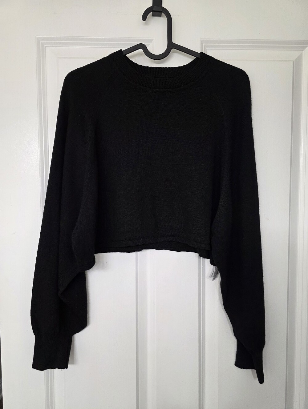 Zara Black Ribbed Crewneck Sweater
